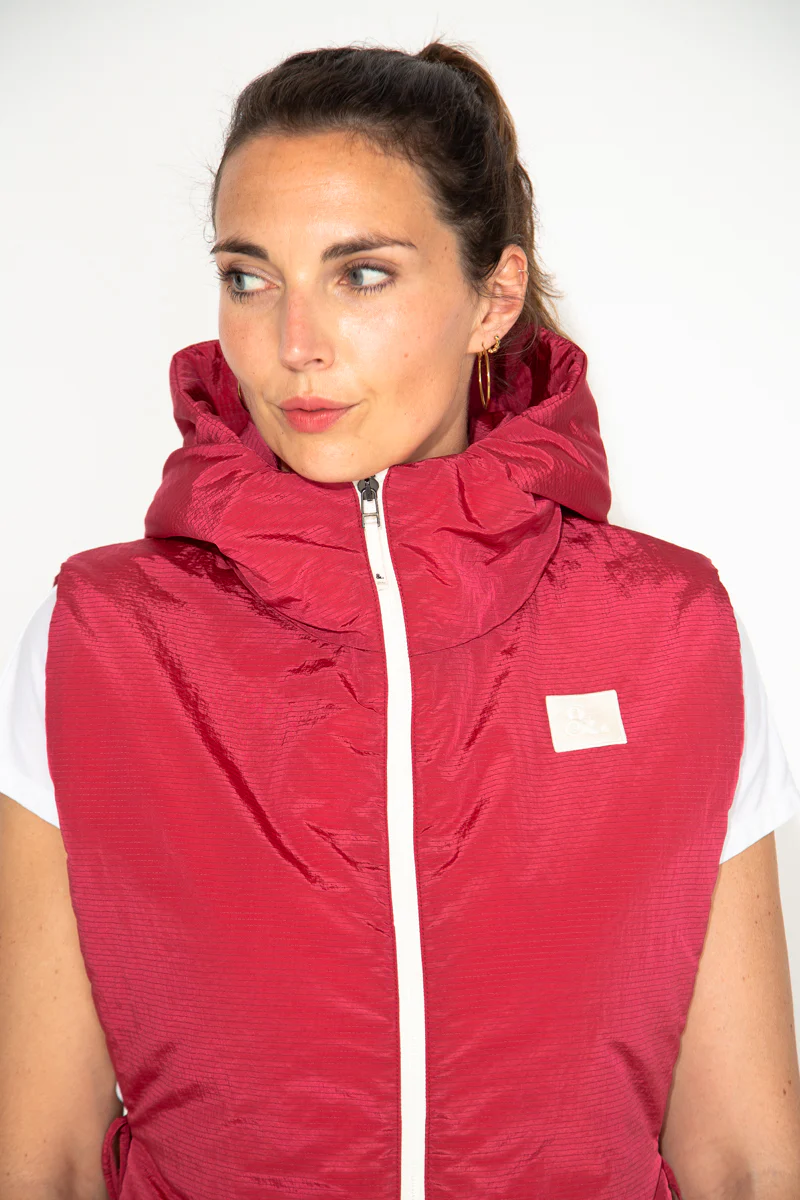 CAILLE - Capuche ouatinée zippée framboise - Image 5