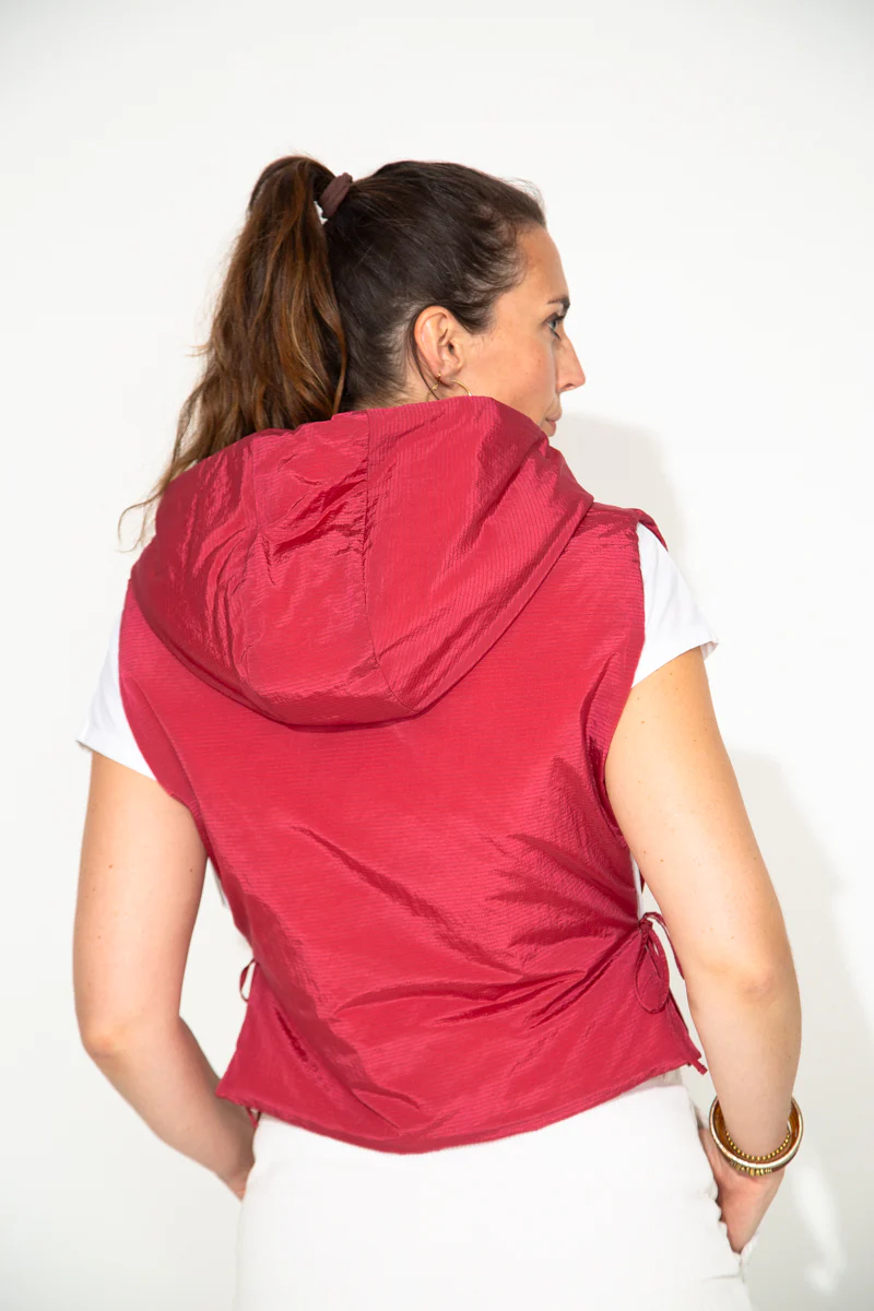 CAILLE - Capuche ouatinée zippée framboise - Image 6