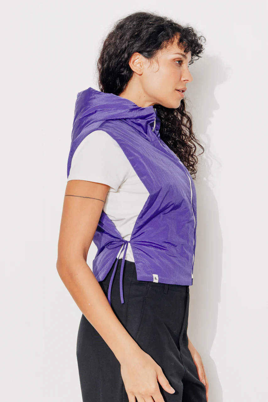 CAILLE - Capuche ouatinée zippée violette - Image 4