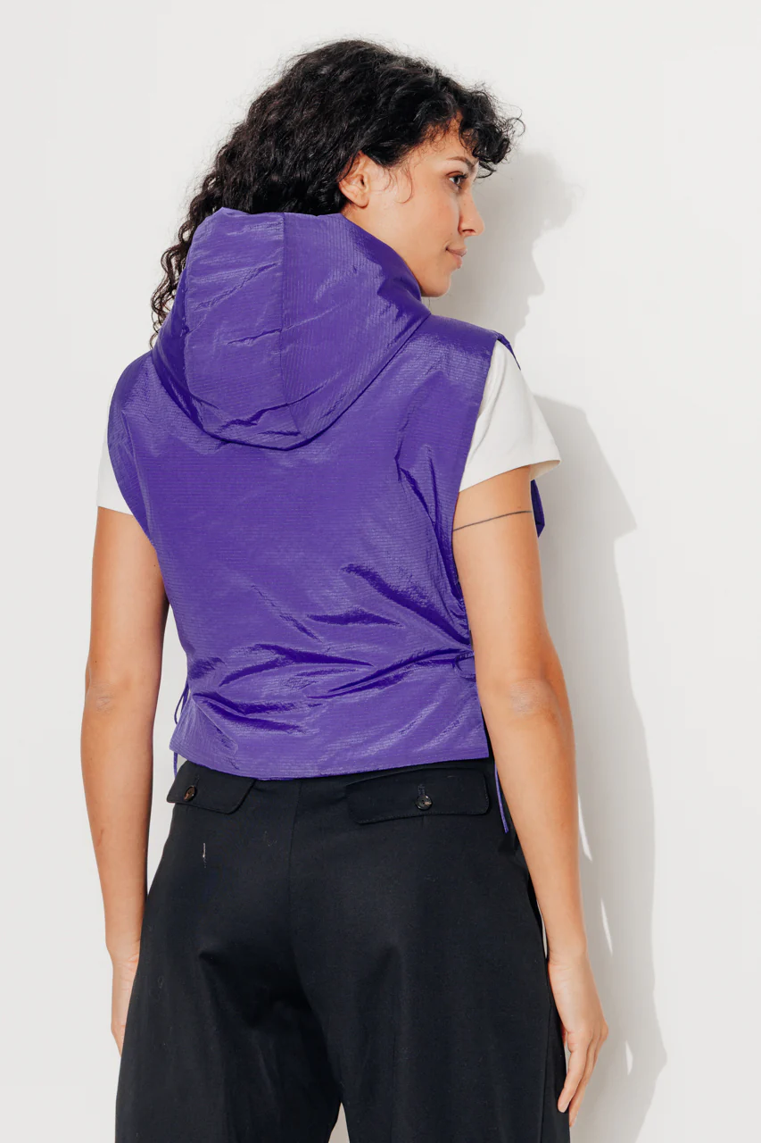 CAILLE - Capuche ouatinée zippée violette - Image 5