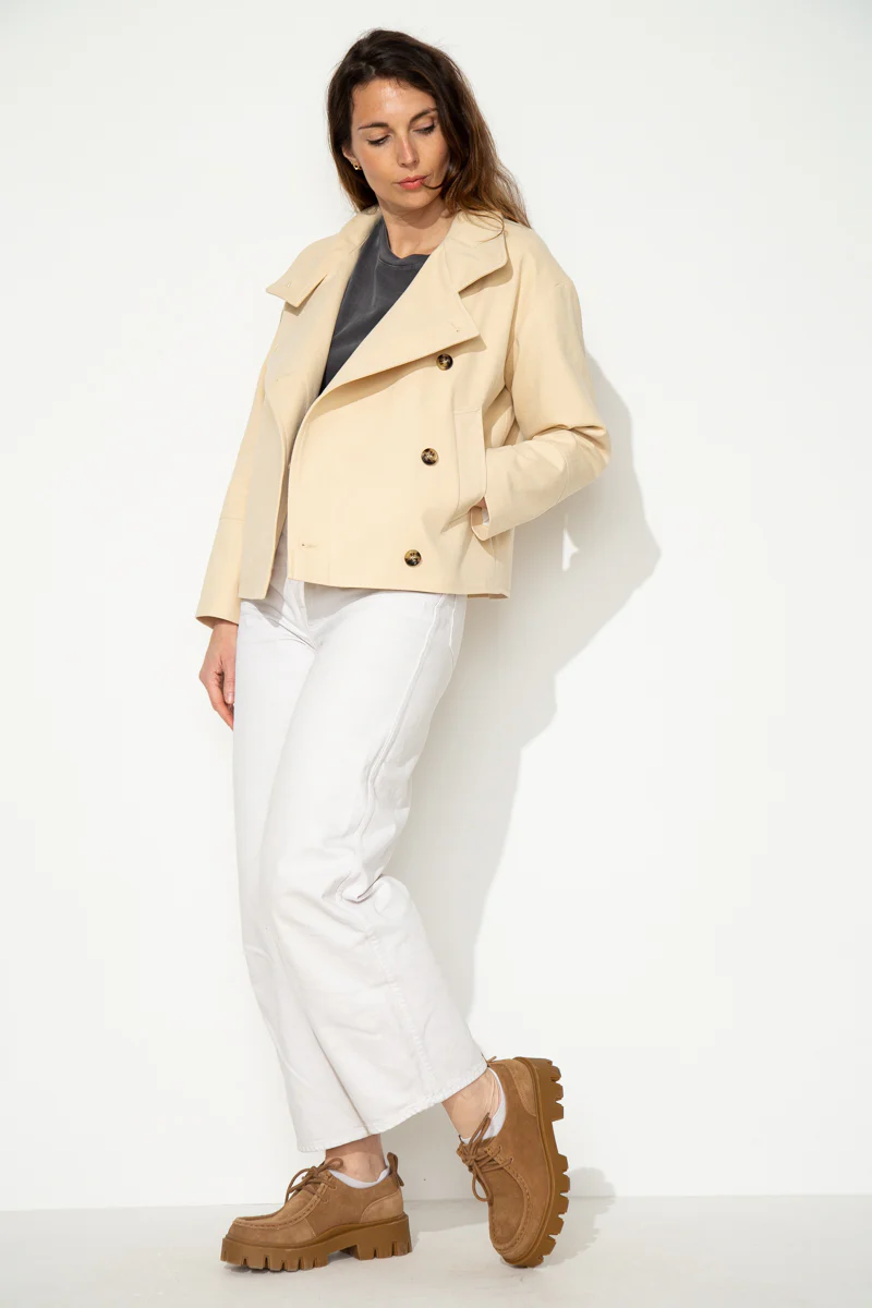 SOFAR - Manteau court oversize 100% coton - Image 3