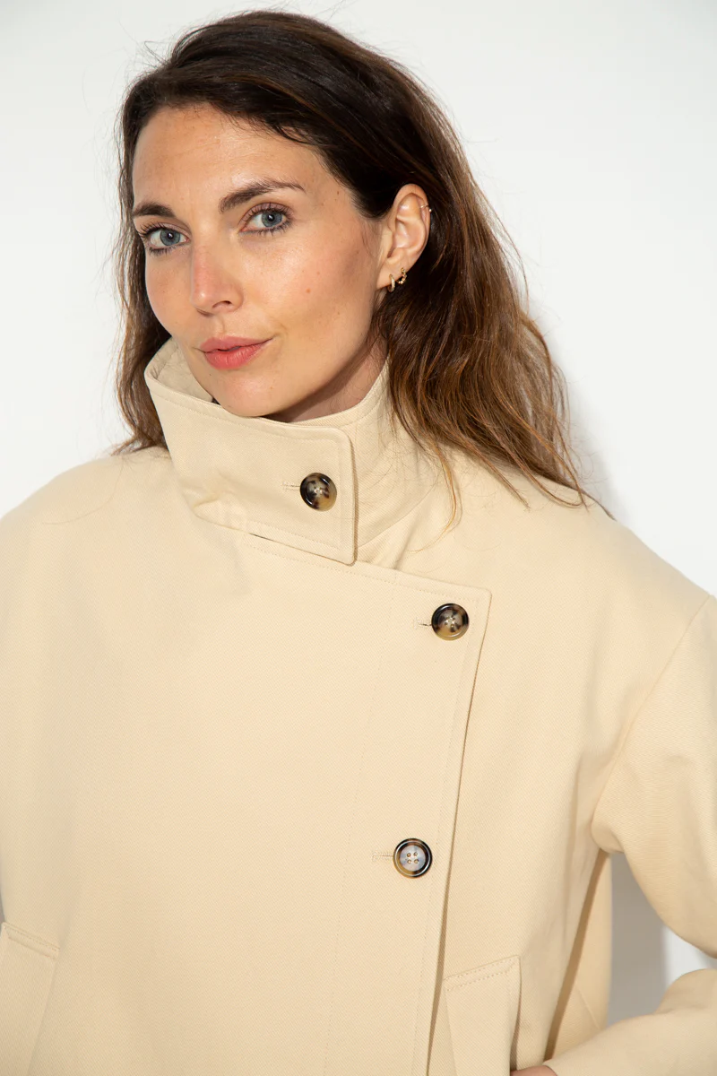 SOFAR - Manteau court oversize 100% coton - Image 5
