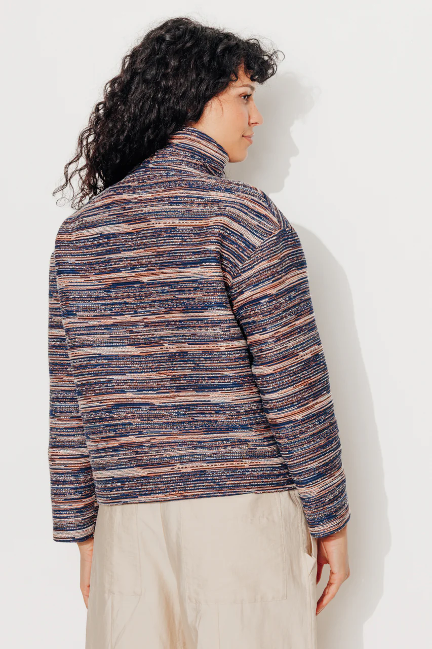 SOFAR - Manteau court oversize en jacquard rayé - Image 10