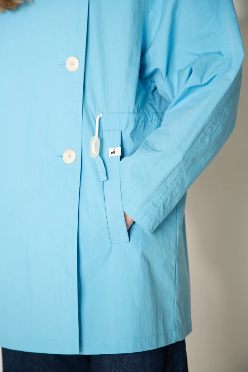 Berhet- Parka à capuche en coton bleu - Image 3