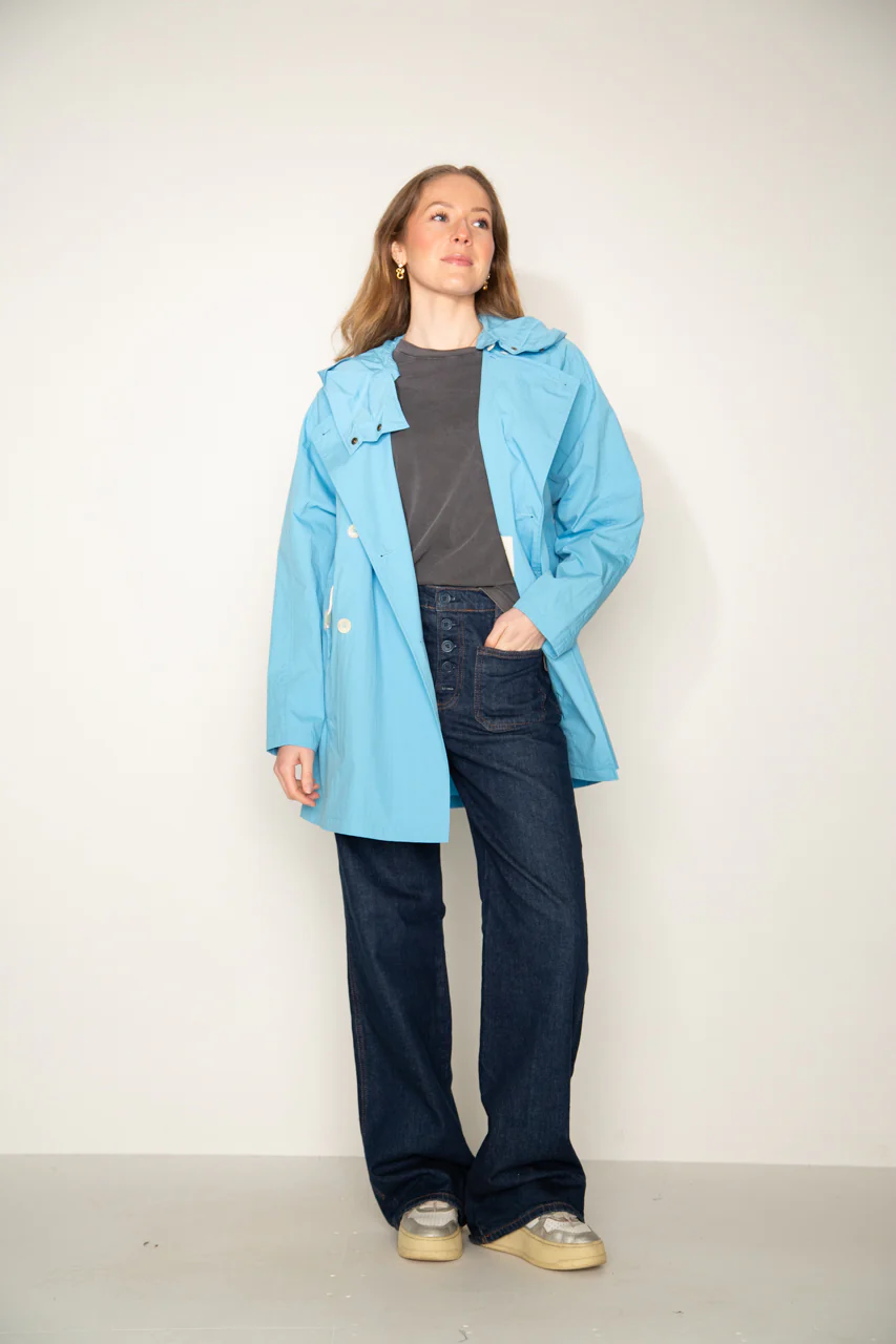 Berhet- Parka à capuche en coton bleu - Image 4
