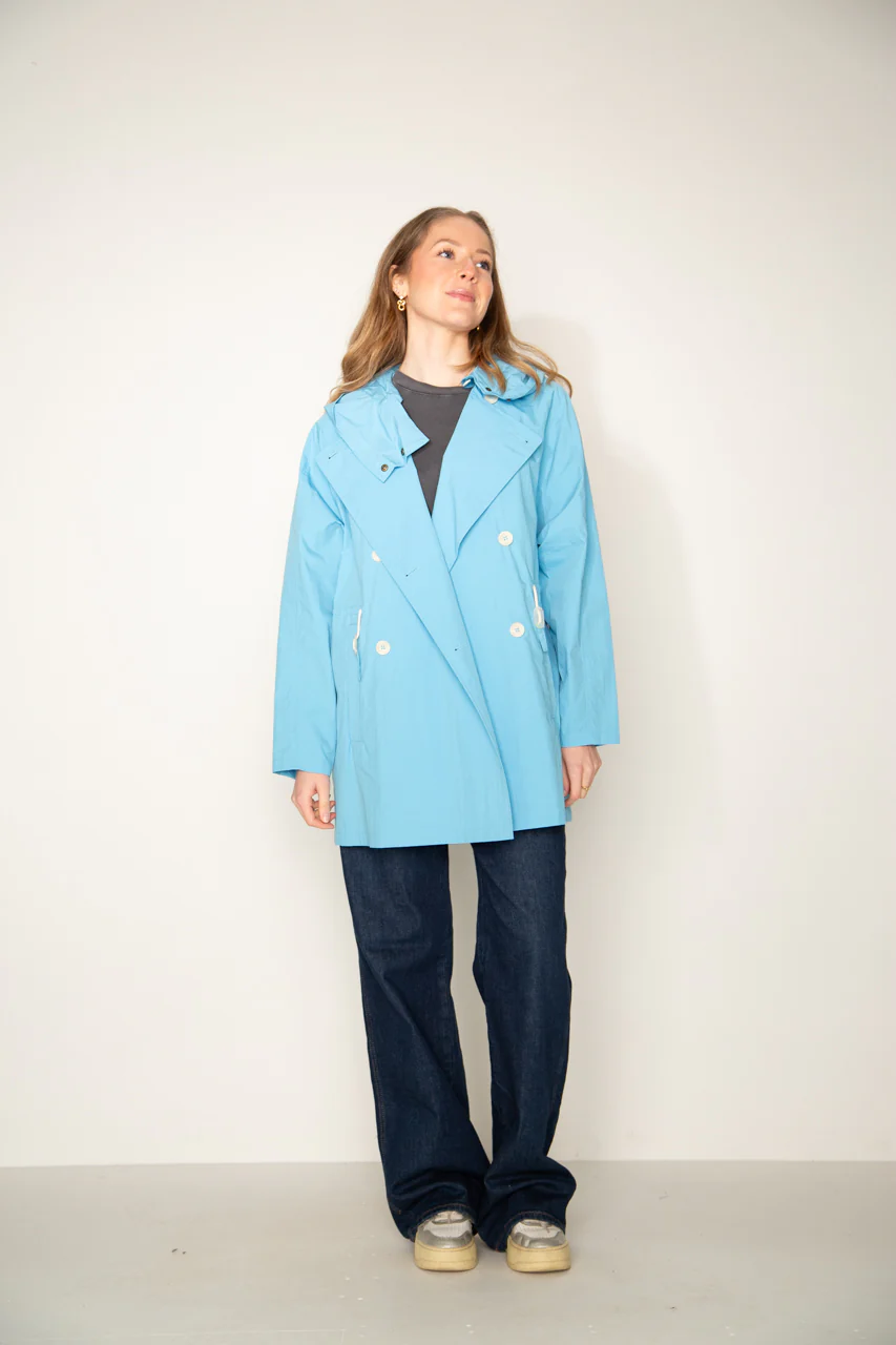 Berhet- Parka à capuche en coton bleu - Image 5