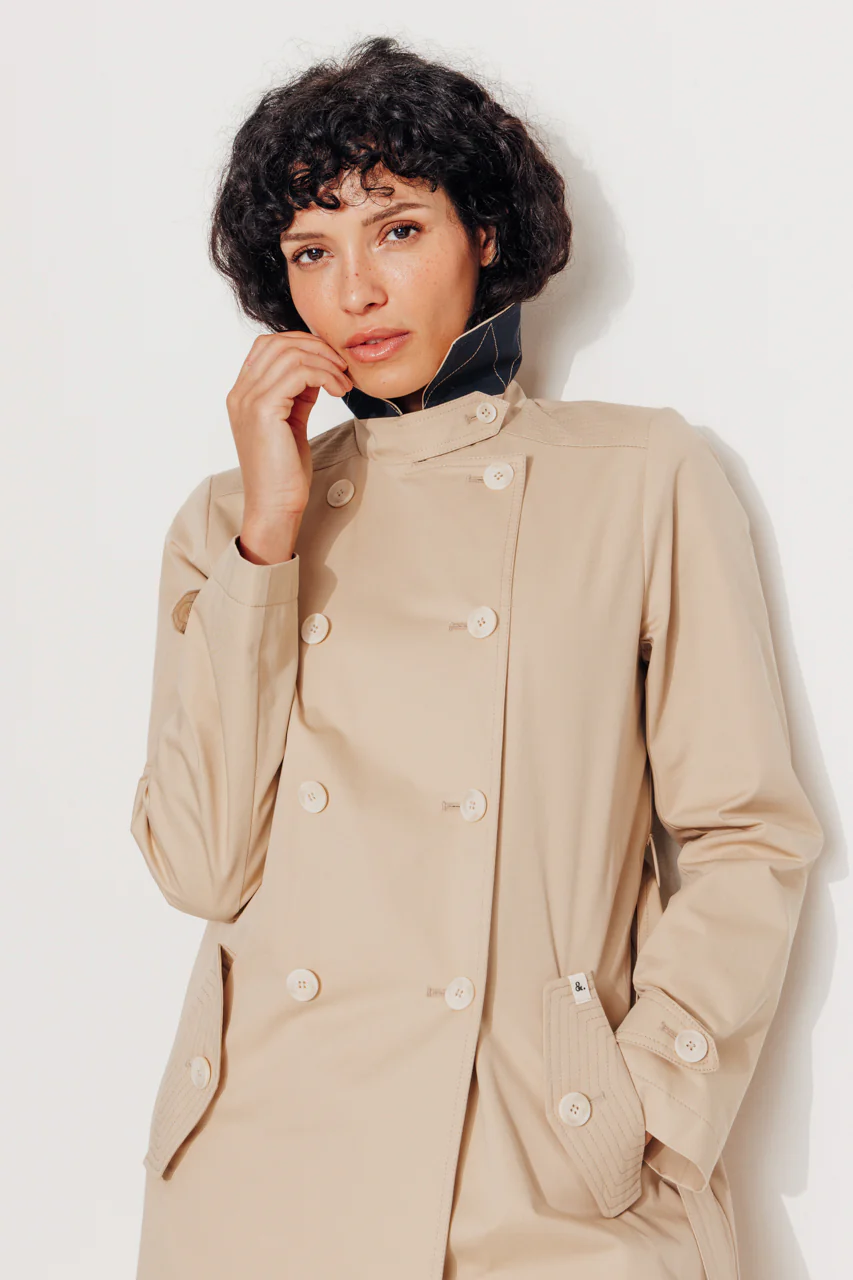 ROSEAU - Trench féminin 100% coton premium déperlant - Image 3
