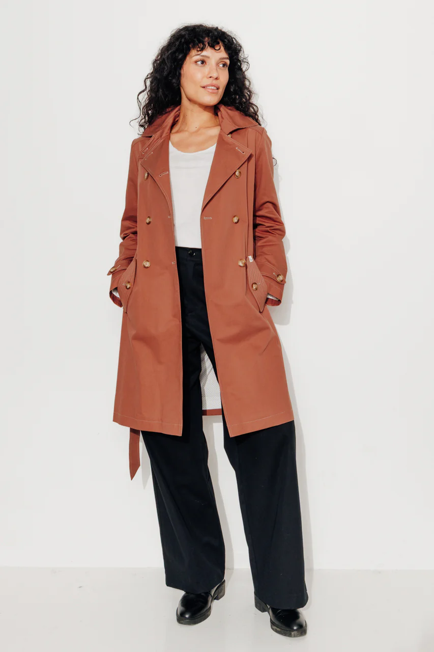 ROSEAU - Trench féminin 100% coton premium déperlant - Image 4