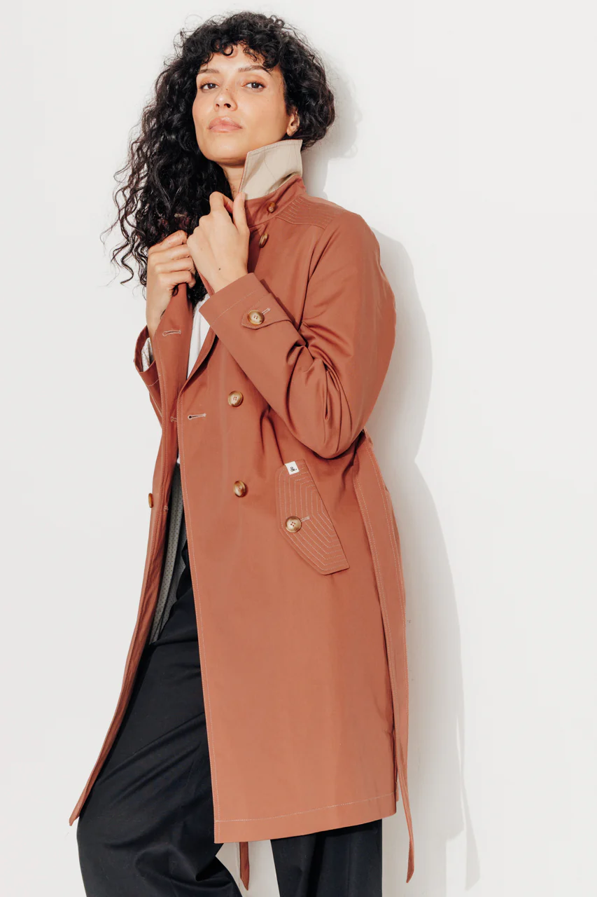 ROSEAU - Trench féminin 100% coton premium déperlant - Image 6