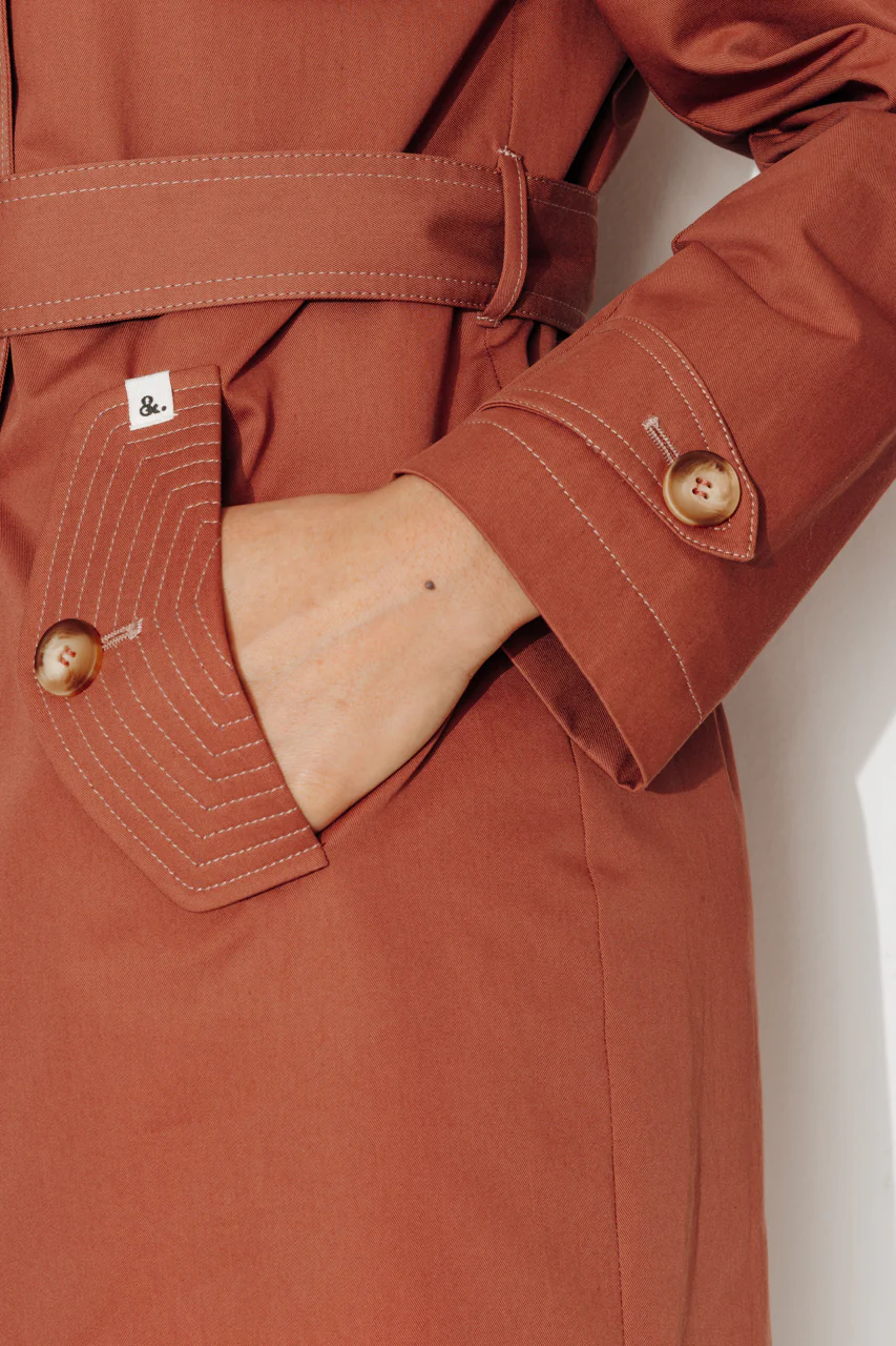 ROSEAU - Trench féminin 100% coton premium déperlant - Image 7
